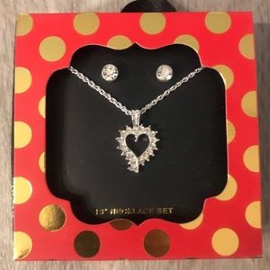 18” silver necklace w/ earrings